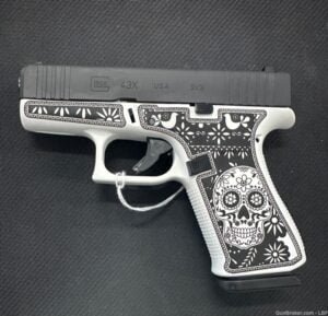 Glock 43x 9mm 3.39″BBL -SUGAR SKULL-