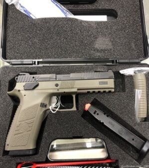 CZ P09 9mm 4.5″BBL DA/SA W/Decock and Night Sights